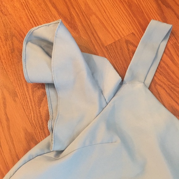 NWOT Blue & White Eyelet Off Shoulder Top Size L - Picture 3 of 8